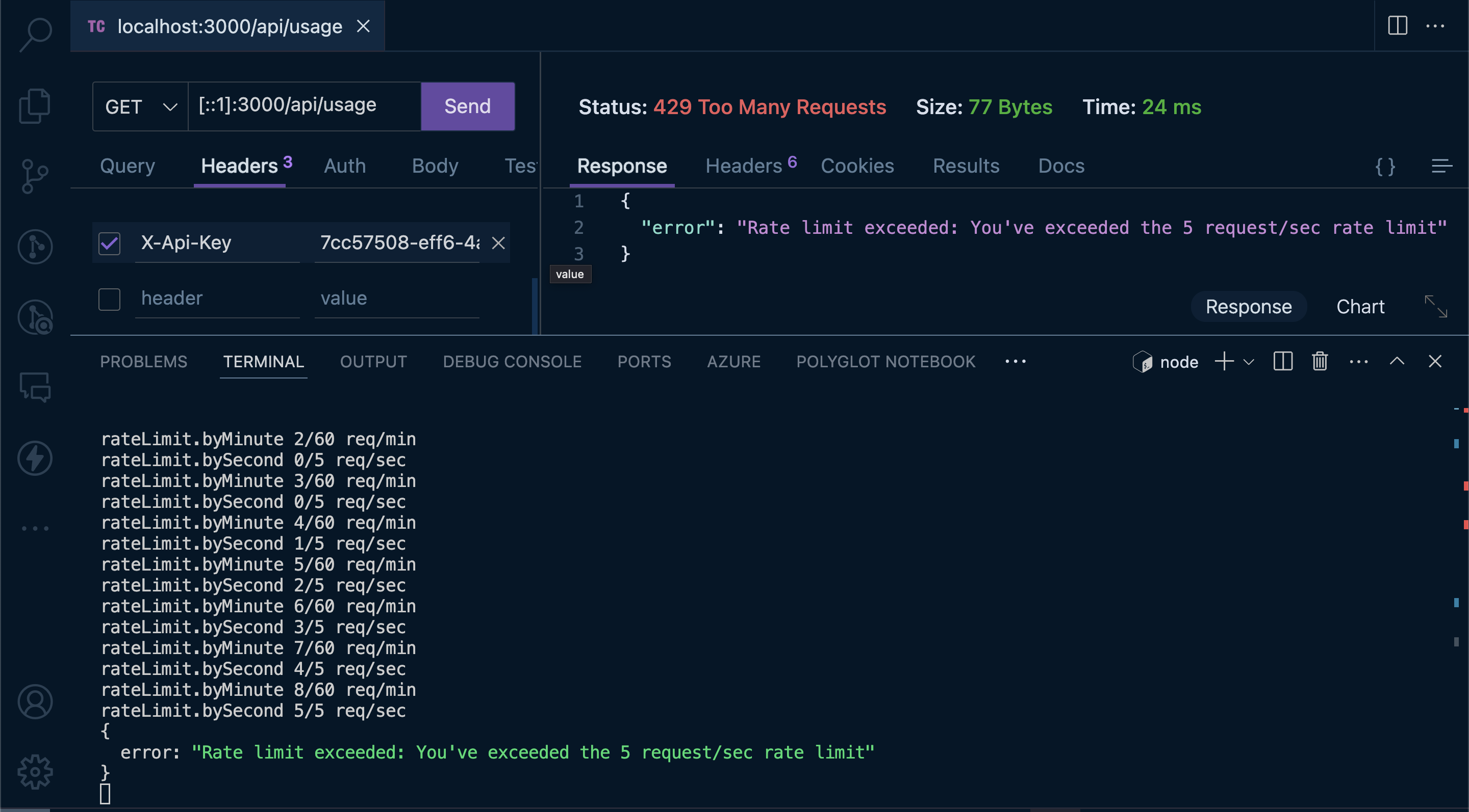 Rate Limit Features Local Test