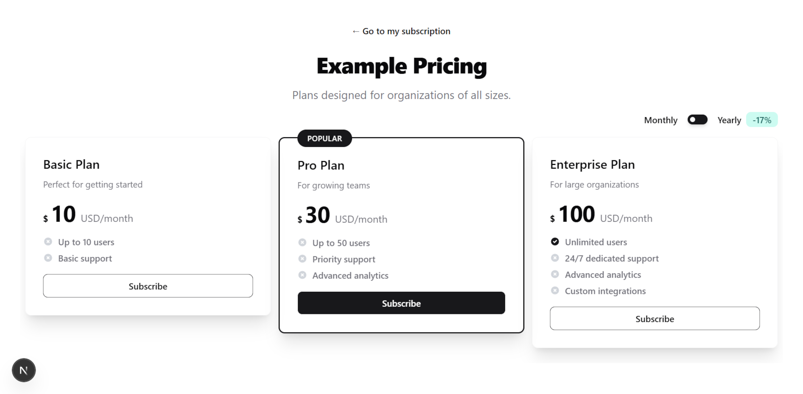 Pricing Plans